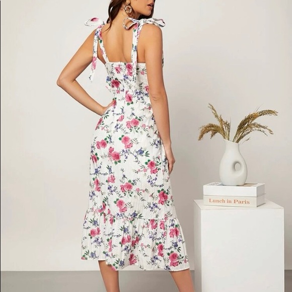 NWOT Cottagecore Schiffy Eyelet White w Pink Floral Print Sundress … - Picture 3 of 12